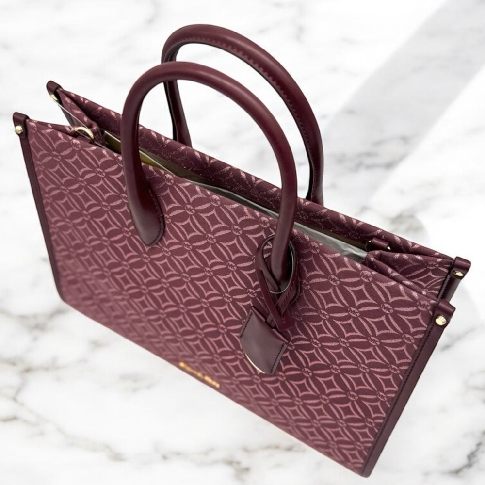 Michael Kors Medium Mirella Tote Bag - Ox Blood Multi - Picture 7 of 10